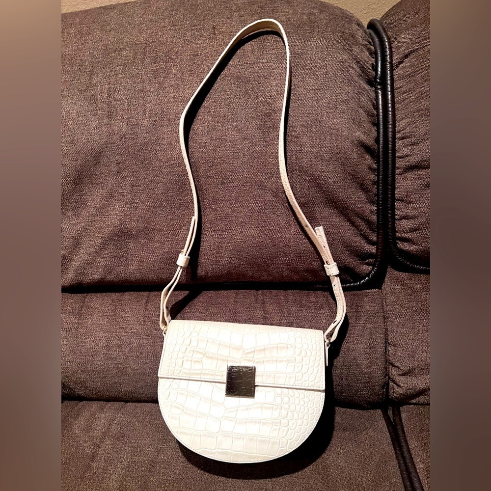 Authentic Demellier Oslo Cream leather Croc effect bag.